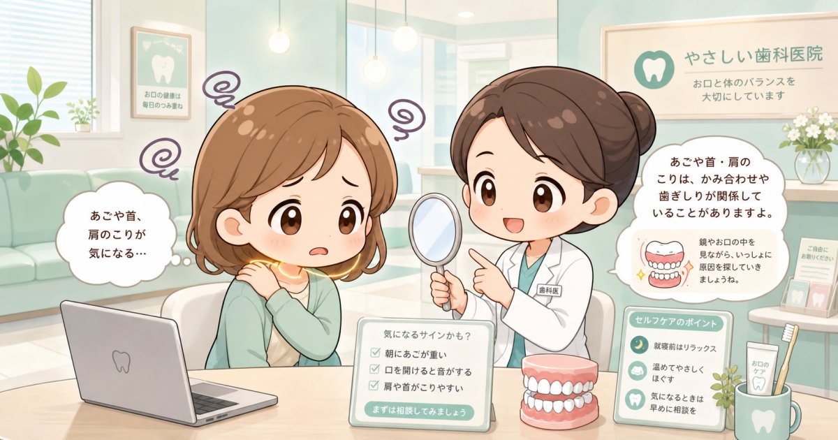 肩こりや頭痛は噛み合わせが原因？自宅でできる簡単チェック法