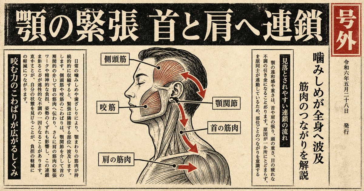 噛み合わせの乱れが肩こりや頭痛を引き起こす身体のメカニズム